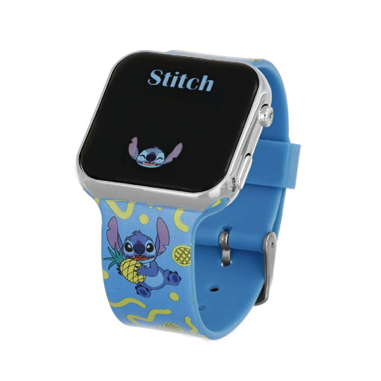 Orologio digitale bimbi Disney Lilo e Stitch LED in plastica e silicone azzurro 35 mm LAS4038-3