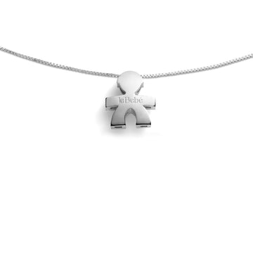 Collana da donna in oro bianco leBebé I Tesorini con ciondolo bimbo 1 cm LBB920-1
