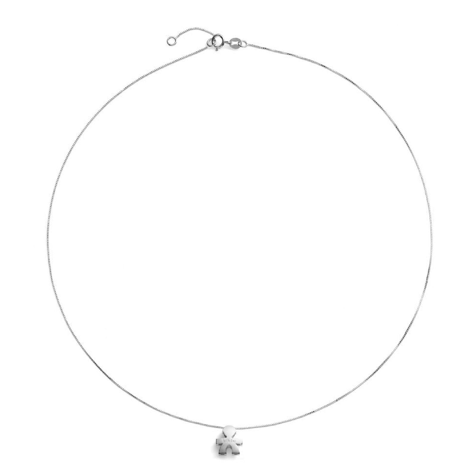 Collana da donna in oro bianco leBebé I Tesorini con ciondolo bimbo 1 cm LBB920-3