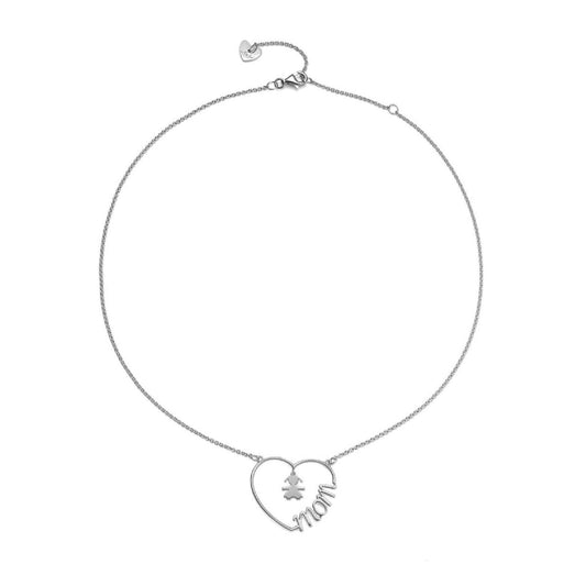 Collana donna leBebé Cuore di Mamma in argento con cuore e bimba LBBCDM24-F-1