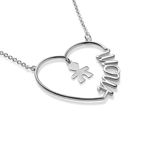 Collana donna leBebé Cuore di Mamma in argento con cuore e bimbo LBBCDM24-M-2