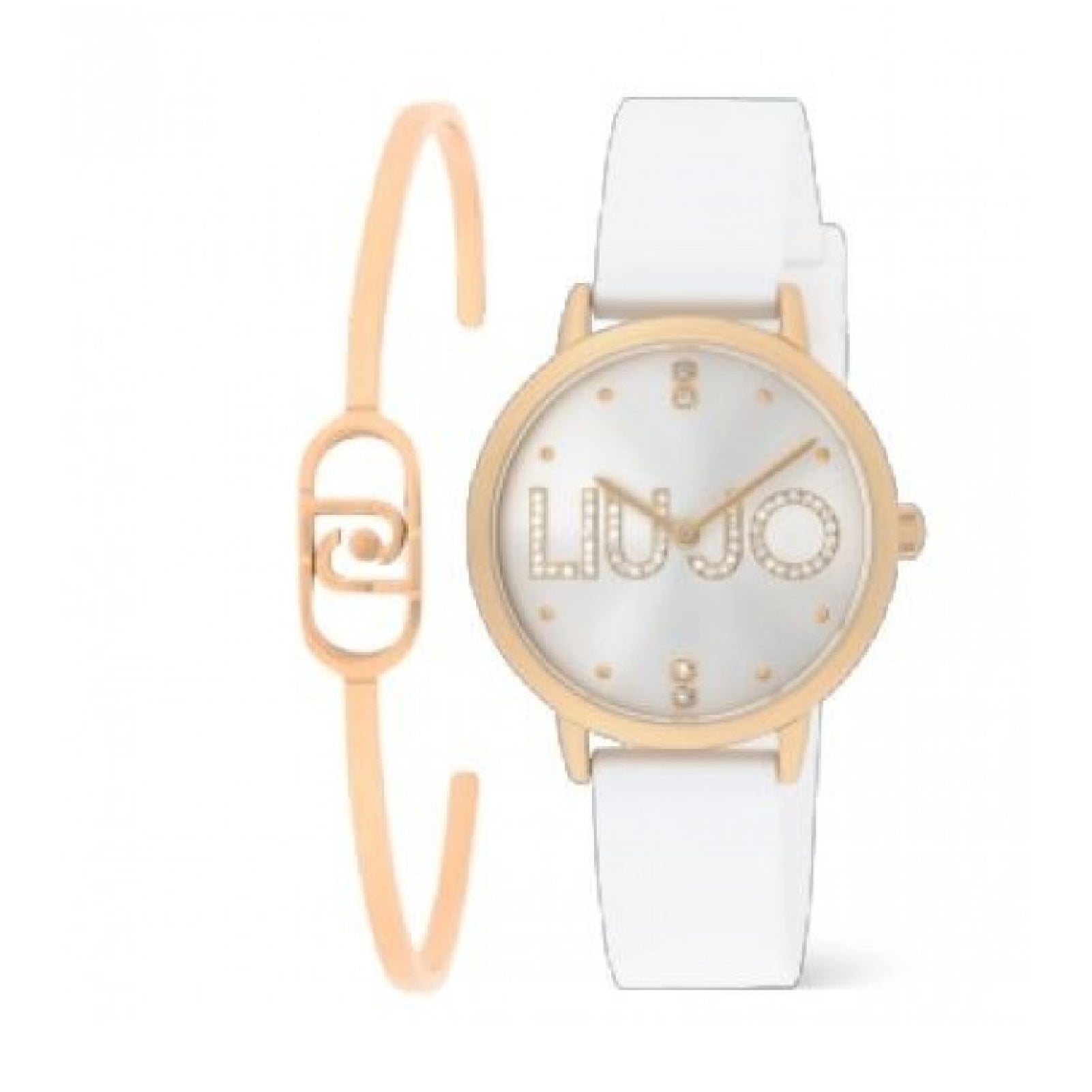 Set donna orologio e bracciale Liu Jo acciaio silicone bianco