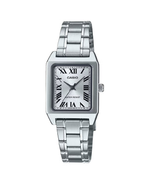 Orologio solo tempo da donna Casio Timeless con cassa rettangolare 31x22 e bracciale in acciaio LTP-B150D-7BEF