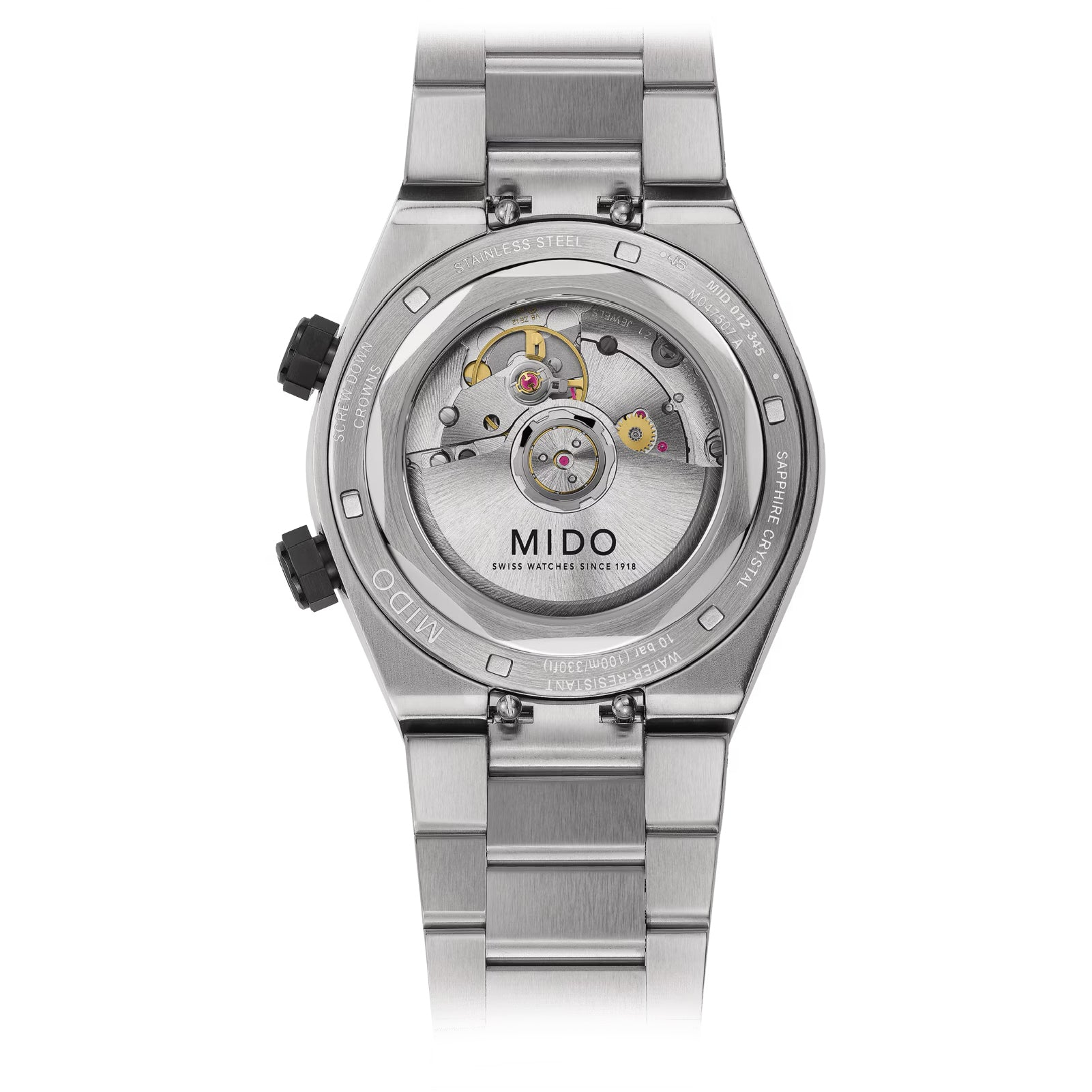 Orologio automatico Mido Multifort 8 da uomo in acciaio con quadrante nero MISURA UNICA