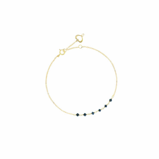Bracciale Maman et Sophie Gemme in oro 18k con diamanti neri Regolabile 15-18 cm