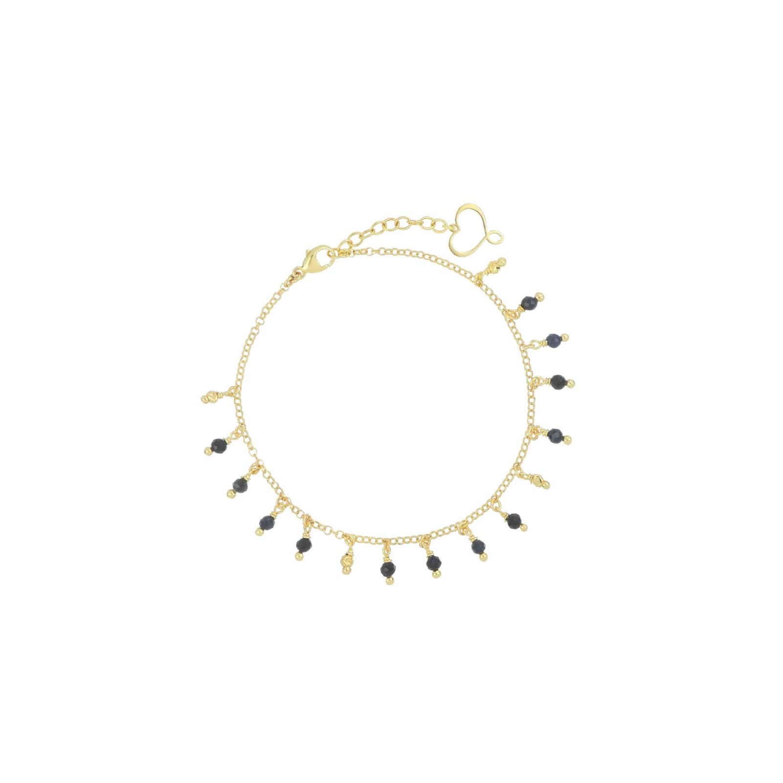 Bracciale Maman et Sophie Frange argento dorato e zaffiri Regolabile 18-21,5 cm