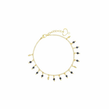 Bracciale Maman et Sophie Frange argento dorato e zaffiri Regolabile 18-21,5 cm