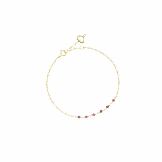 Bracciale Maman et Sophie Gemme oro 18k con rubini centrali Regolabile 15-18 cm