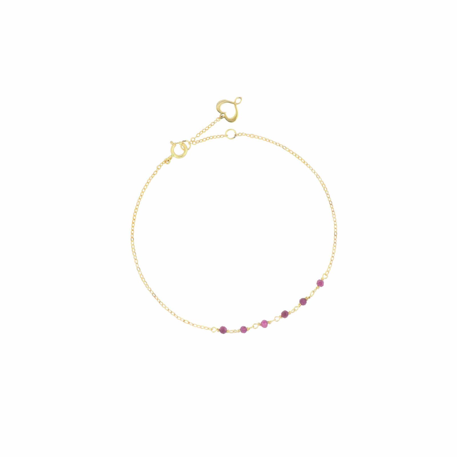 Bracciale Maman et Sophie Gemme oro 18k con rubini centrali Regolabile 15-18 cm