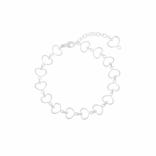 Bracciale catena Maman et Sophie in argento con cuori Regolabile 17-21 cm