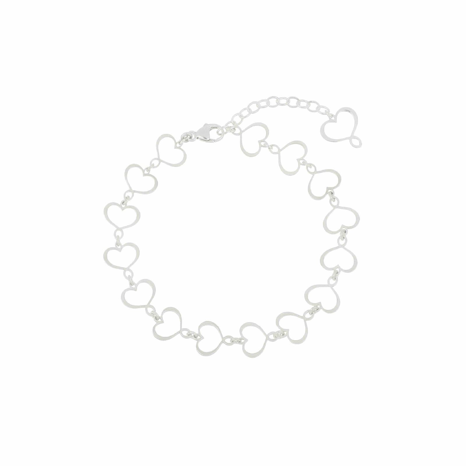 Bracciale catena Maman et Sophie in argento con cuori Regolabile 17-21 cm