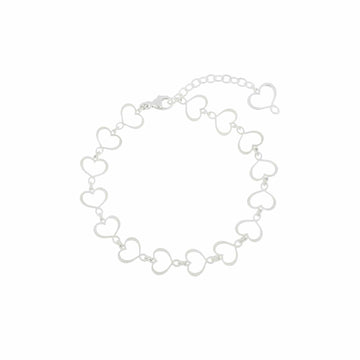 Bracciale catena Maman et Sophie in argento con cuori Regolabile 17-21 cm