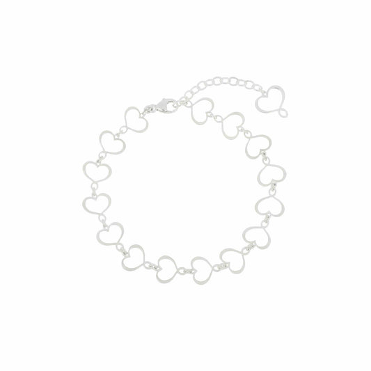 Bracciale catena Maman et Sophie in argento con cuori Regolabile 17-21 cm
