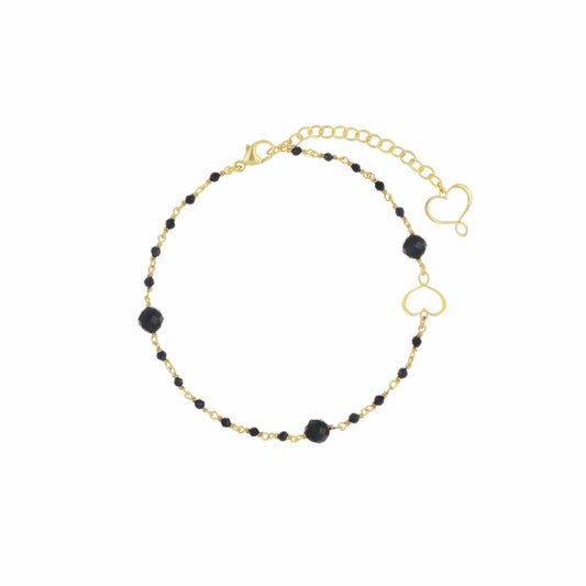 Bracciale Maman et Sophie argento dorato e pietre spinello Regolabile 17,5-22,5 cm