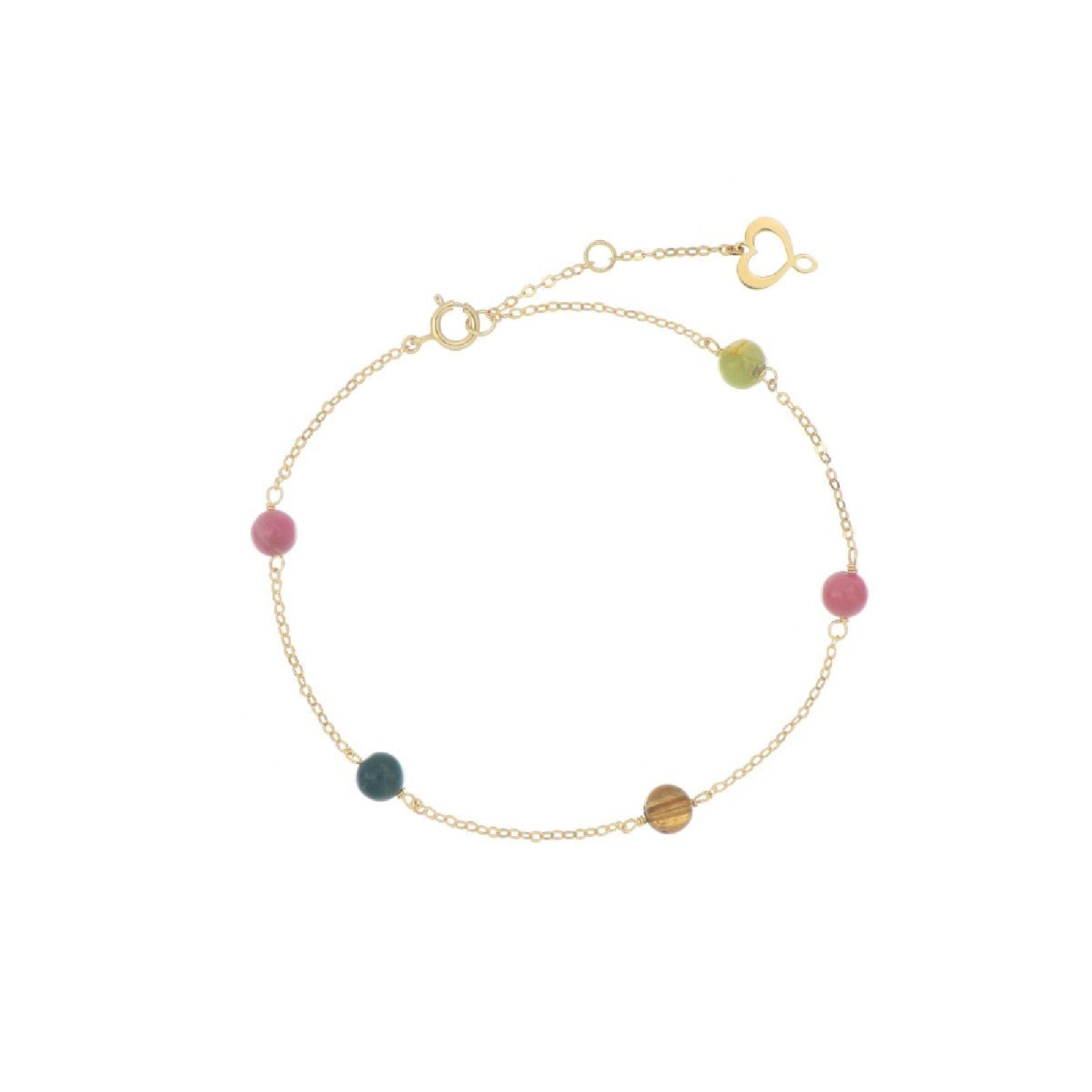 Bracciale in oro 18kt et Sophie AURUM tormaline multicolor Regolabile 16,5-19 cm