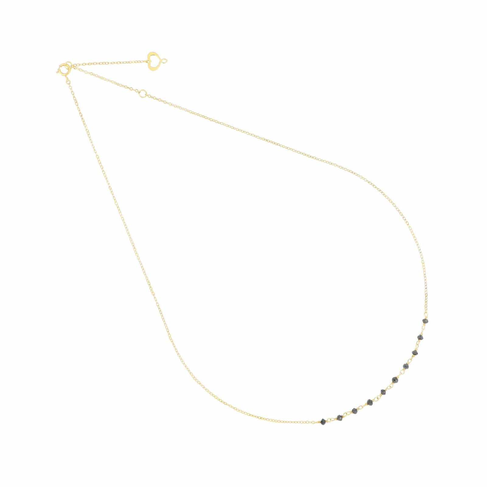 Collana Maman et Sophie in oro giallo 18k con diamanti neri MISURA UNICA