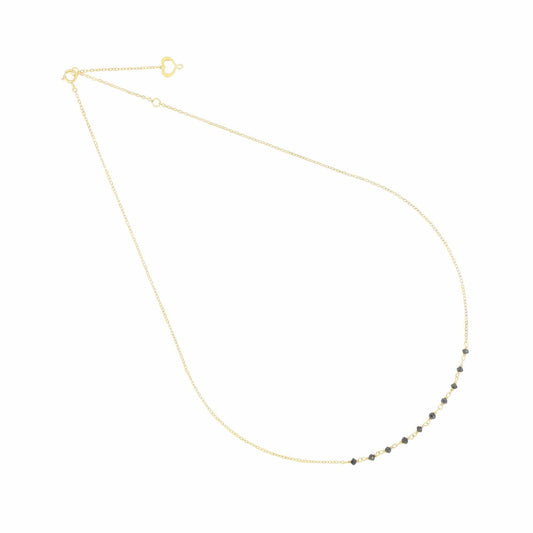Collana Maman et Sophie in oro giallo 18k con diamanti neri MISURA UNICA