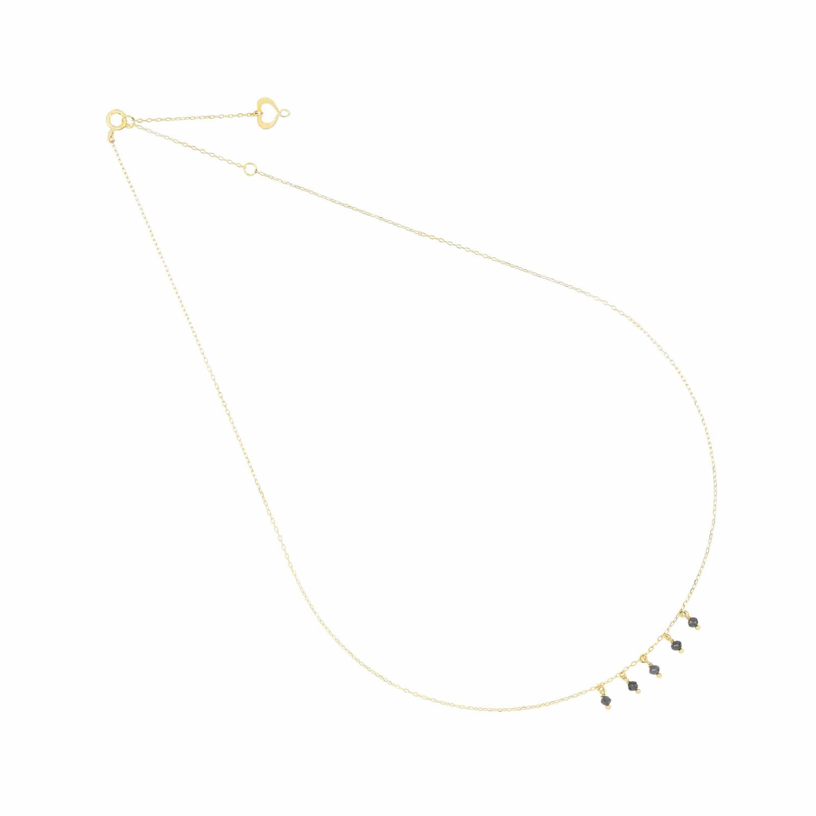 Collana Maman et Sophie in oro 18k con diamanti neri pendenti MISURA UNICA