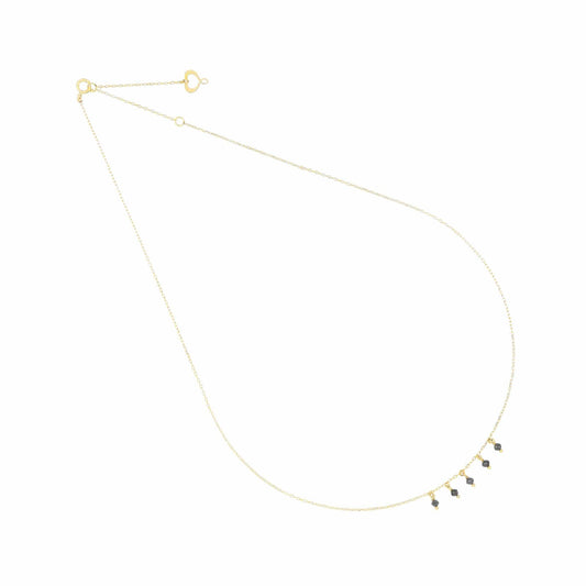 Collana Maman et Sophie in oro 18k con diamanti neri pendenti MISURA UNICA