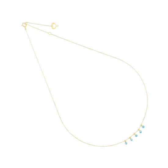 Collana Maman et Sophie oro 18k con topazi azzurri pendenti MISURA UNICA