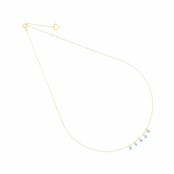 Collana Maman et Sophie oro 18k con topazi azzurri pendenti MISURA UNICA