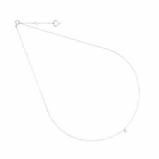Collana Maman et Sophie in oro bianco con diamante 0,13 ct MISURA UNICA