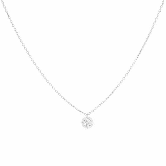 Collana Maman et Sophie in oro bianco con diamante 0,18 ct MISURA UNICA