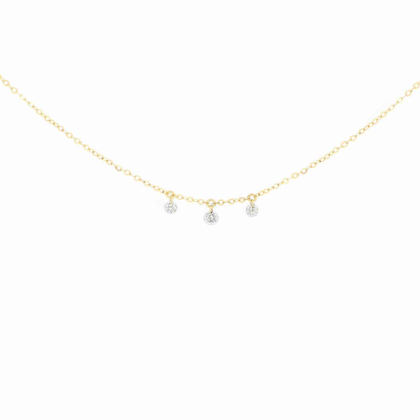 Collana Maman et Sophie oro giallo diamanti 0,07 ct e 0,05 ct MISURA UNICA