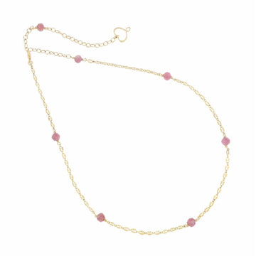 Collana Maman et Sophie argento dorato e tormalina rosa MISURA UNICA