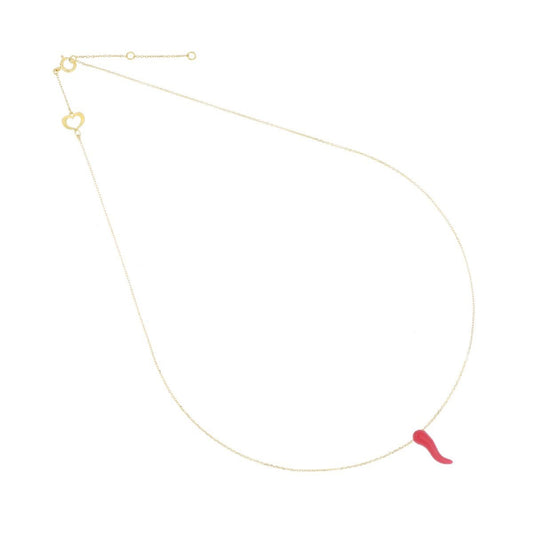 Collana in oro 18kt Maman et Sophie AURUM con cornetto rosso MISURA UNICA