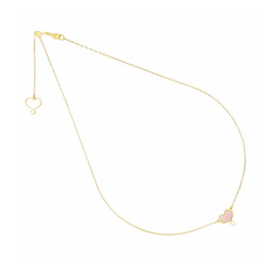 Collana Maman et Sophie argento cuore di madreperla rosa MISURA UNICA