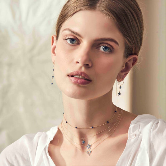 Collana in oro 18kt Maman et Sophie AURUM con 9 zaffiri blu MISURA UNICA