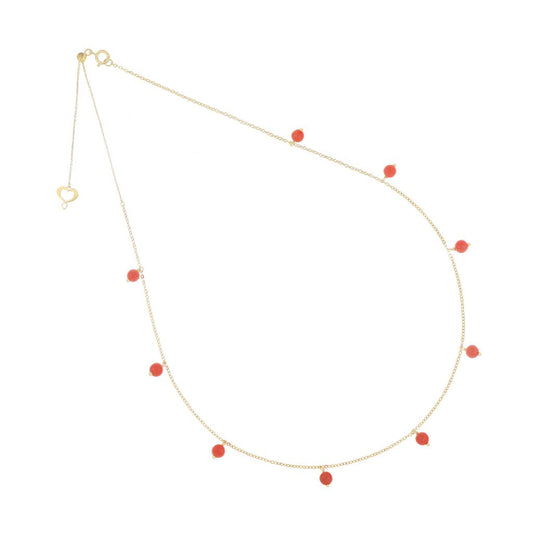 Collana oro 18kt Maman et Sophie AURUM con pendenti corallo MISURA UNICA