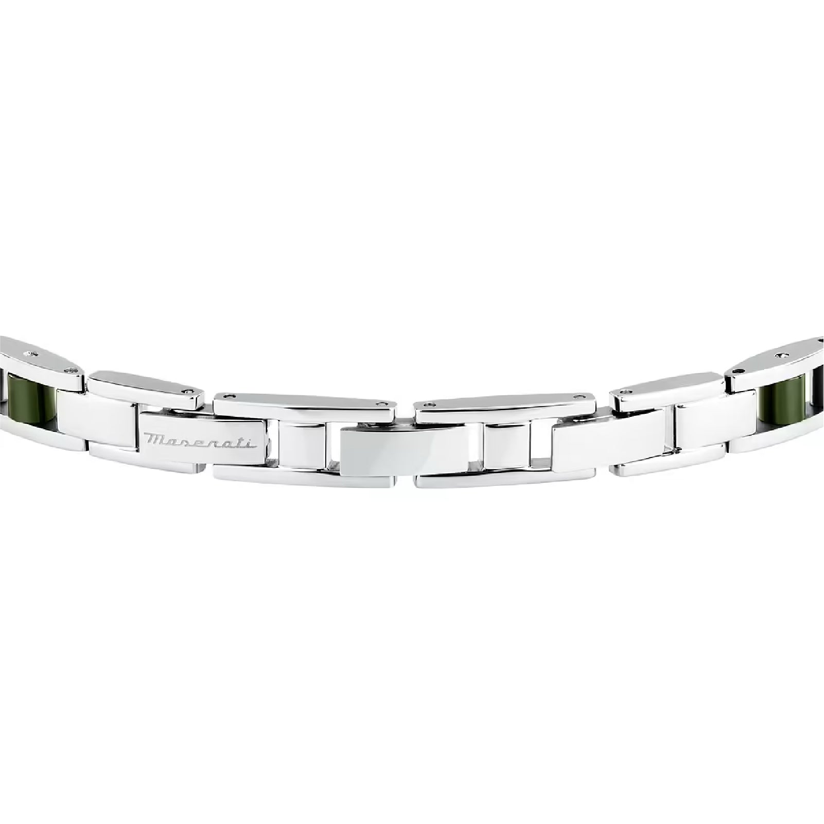 Bracciale catena da uomo Maserati acciaio rodiato e verde
