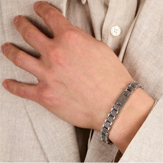 Bracciale catena da uomo Maserati acciaio con lavorazione