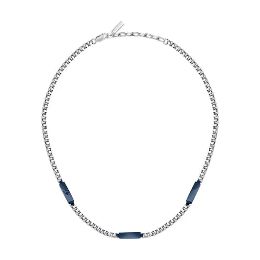 Collana girocollo da uomo Maserati in acciaio blu MISURA UNICA