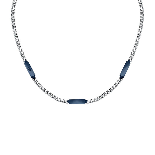 Collana girocollo da uomo Maserati in acciaio blu MISURA UNICA