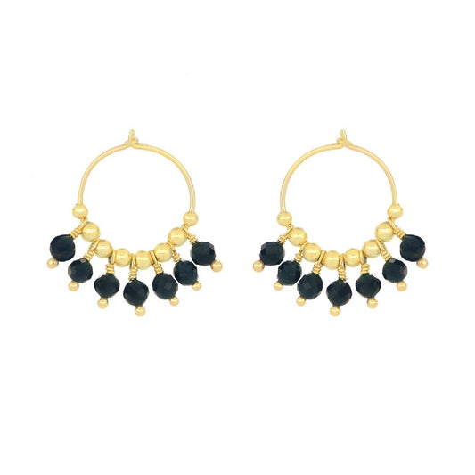 Orecchini piccoli Maman et Sophie in argento spinelli neri M.ORMAF00SP