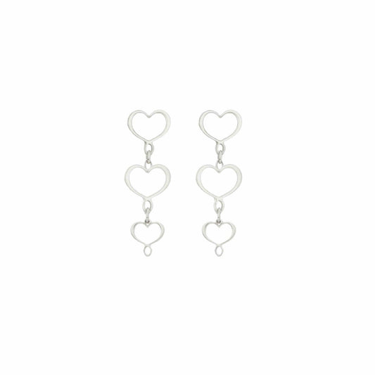 Orecchini Maman et Sophie in argento con cuori pendenti MISURA UNICA