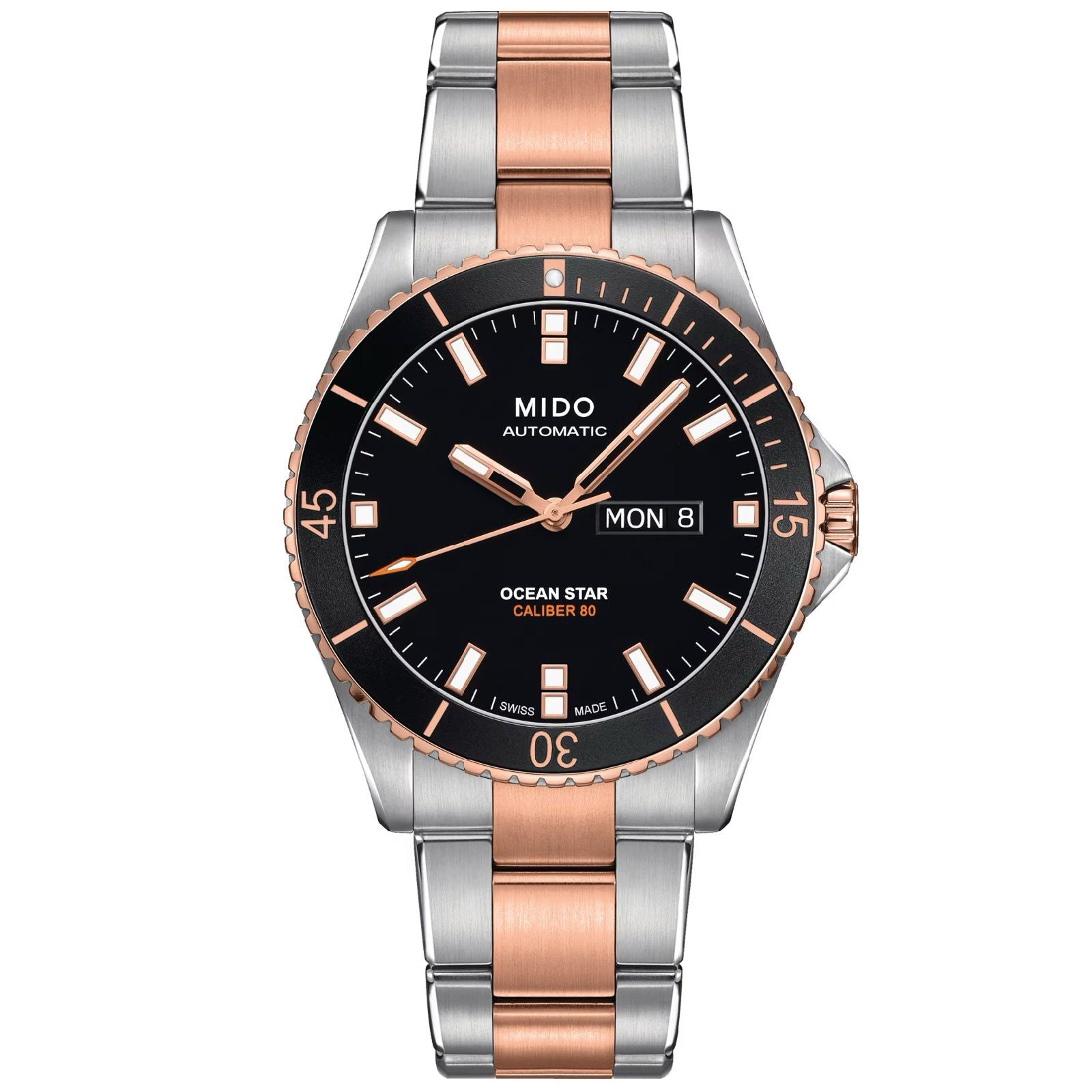 Orologio automatico uomo Mido Ocean Star 200 in acciaio bicolor oro rosa 42,5 mm M0264302205100-1