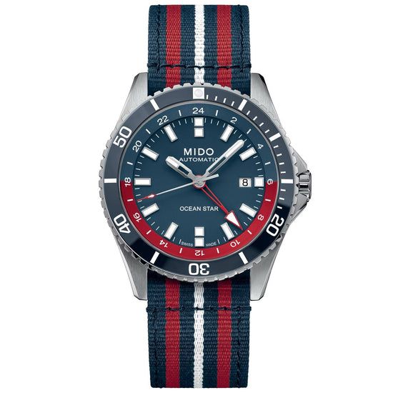 Orologio automatico uomo Mido Ocean Star GMT in acciaio quadrante blu 44 mm M0266291104100-2
