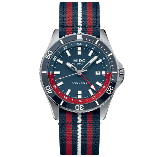 Orologio automatico uomo Mido Ocean Star GMT in acciaio quadrante blu 44 mm M0266291104100-2