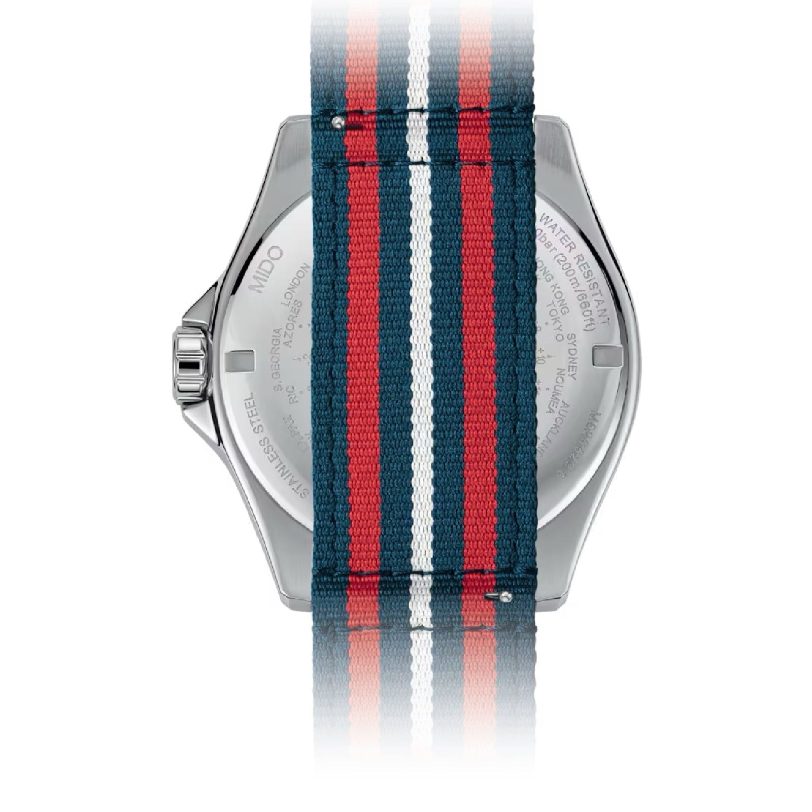 Orologio automatico uomo Mido Ocean Star GMT in acciaio quadrante blu 44 mm M0266291104100-4