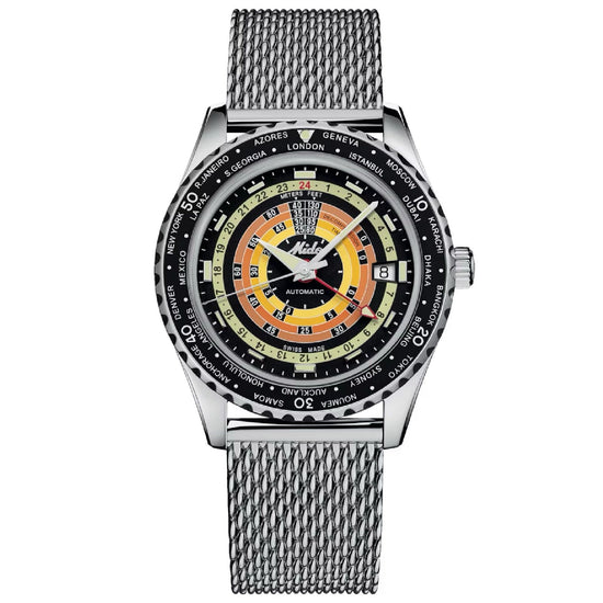 Orologio uomo automatico Mido Worldtimer acciaio gomma nero riserva 80H M0268291705100-2