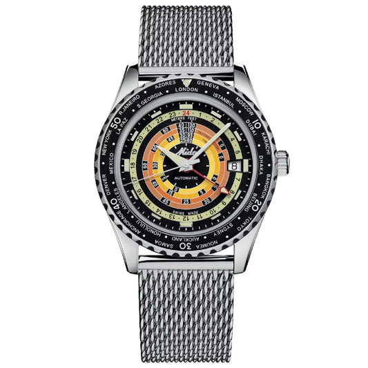 Orologio uomo automatico Mido Worldtimer acciaio gomma nero riserva 80H M0268291705100-2