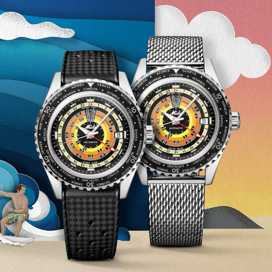 Orologio uomo automatico Mido Worldtimer acciaio gomma nero riserva 80H M0268291705100-5