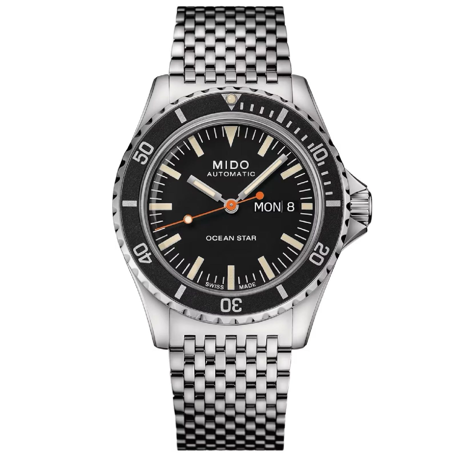 Orologio automatico Mido uomo acciaio quadrante nero datario riserva 80H M0268301105100-1