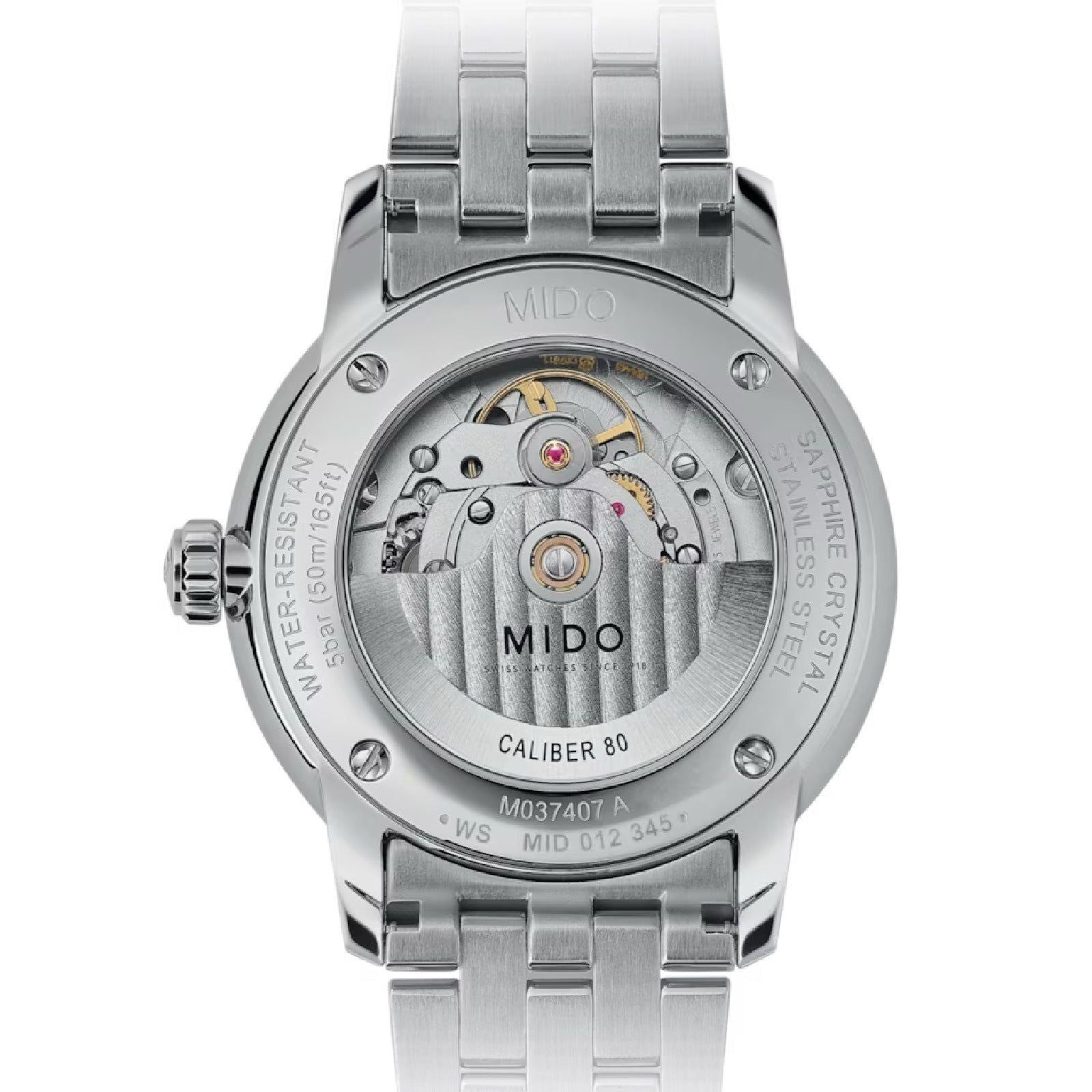 Orologio automatico uomo Mido Baroncelli acciaio quadrante nero cassa 39mm M0374071105101-2