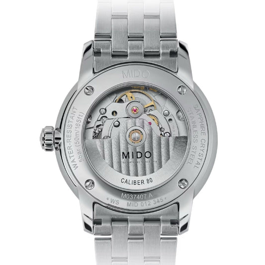 Orologio automatico uomo Mido Baroncelli acciaio quadrante nero cassa 39mm M0374071105101-2