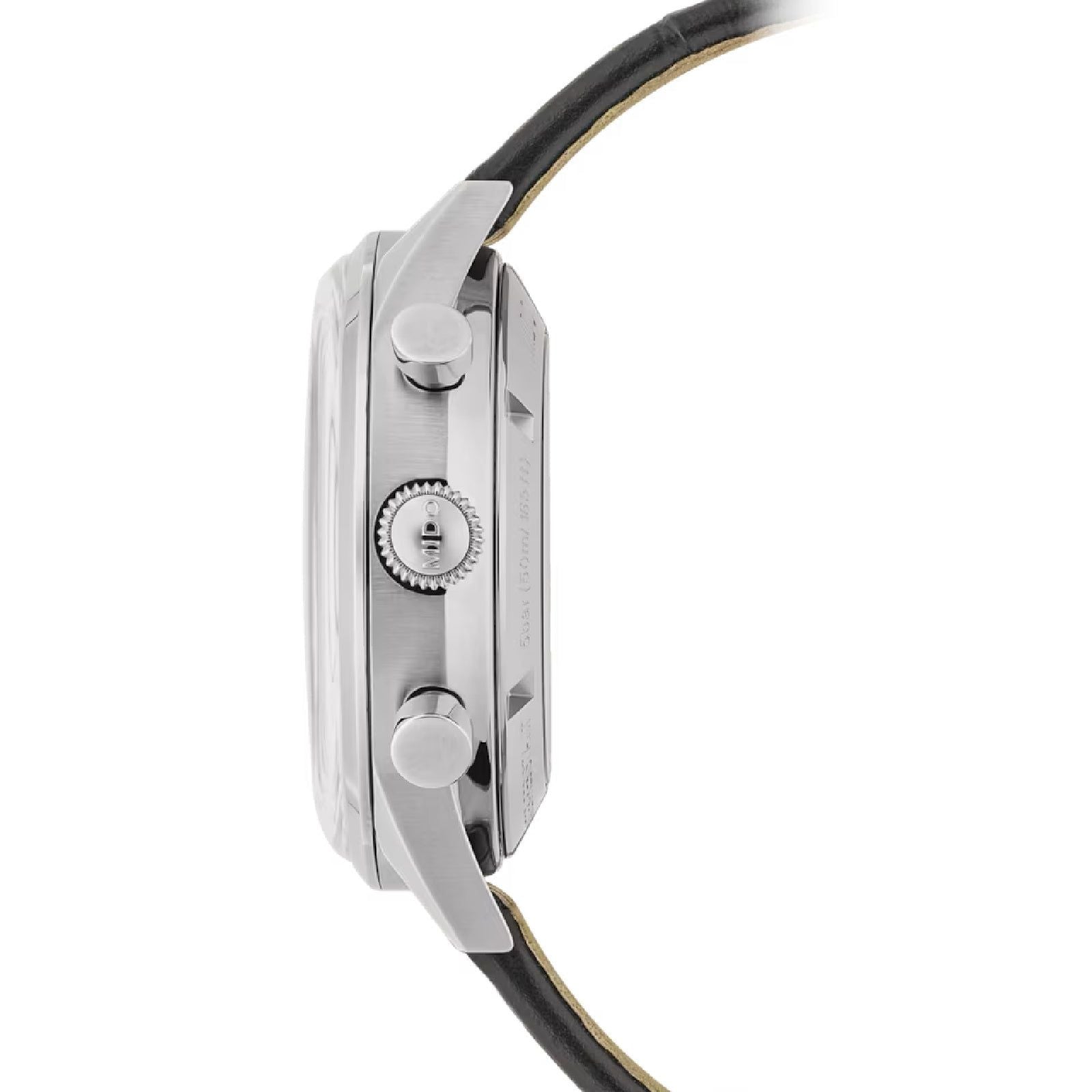 Orologio crono auto Mido Multifort uomo acciaio pelle nera datario riserva 60H M0404271605200-3